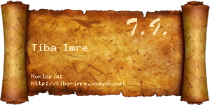 Tiba Imre névjegykártya